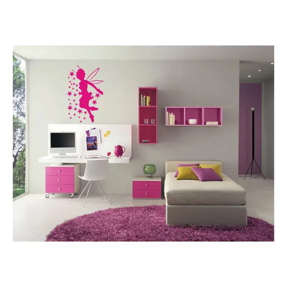 Adesivo Decorativo De Parede Infantil Fada Com Estrela Foto 1