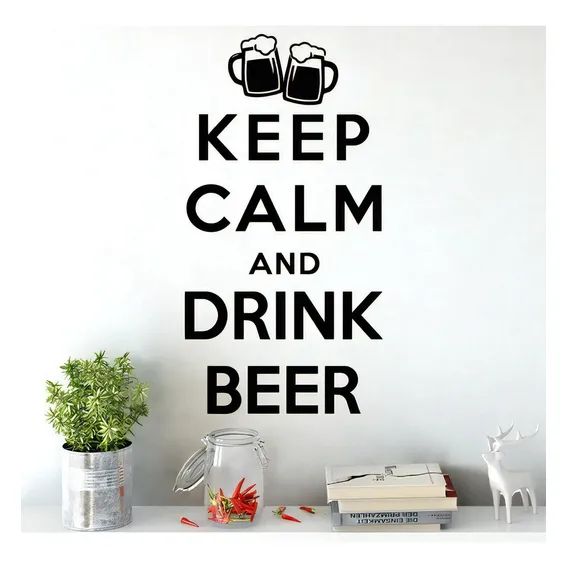Adesivo Decorativo De Parede Keep Calm And Drink Beer Foto 1