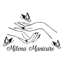 Adesivo Decorativo De Parede Manicure Pedicure Salão Beleza Cor Preto Foto mini 1