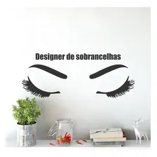 Adesivo Decorativo De Parede Manicure Sobrancelhas Cílios Cor Preto Foto mini 1