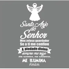 Adesivo Decorativo De Parede Oração Santo Anjo Do Senhor Cor Branco Foto  mini 1
