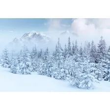 Adesivo Decorativo De Parede Paisagem Montanhas Geadas Foto  mini 1