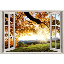 Adesivo Decorativo De Parede Paisagem Outono Galho Árvore 3d Cor Colorido Foto mini 1