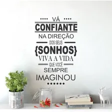 Adesivo Decorativo De Parede Sala Quarto Frase Va Confiante Foto mini 1