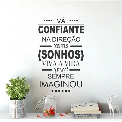 Adesivo Decorativo De Parede Sala Quarto Frase Va Confiante Foto 1