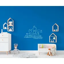 Adesivo Decorativo De Parede Vinil Frase O Pequeno Príncipe Cor Branco Fosco Foto  mini 1