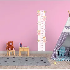 Adesivo Decorativo Infantil Régua Crescimento - Ursinha Rosa Foto mini 3