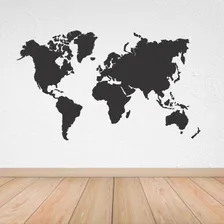 Adesivo Decorativo Mapa Mundi Preto 130x77cm Foto mini 1