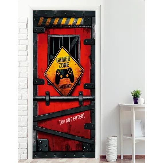 Adesivo Decorativo Para Portas Quarto Sala Zona Gamer Cor Ctv86 Foto 1