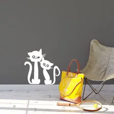 Adesivo Decorativo Parede Animal Gatinhos Cor Branco Foto mini 1