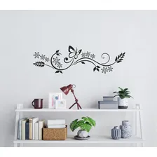 Adesivo Decorativo Parede Box Banheiro Floral Flor Borboleta Cor Preto Foto mini  3