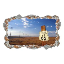 Adesivo Decorativo Parede Buraco Rota 66 Deserto Eua 3d Cor Colorido Foto mini 1