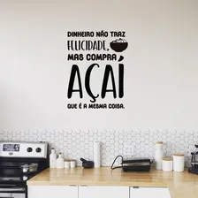 Adesivo Decorativo Parede Frase Açaí Felicidade 100x85cm Foto  mini 1