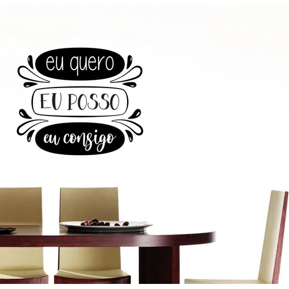 Adesivo Decorativo Parede Frase Eu Quero, Eu Posso, Eu Foto 1