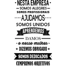 Adesivo Decorativo Parede Frase Motivacional Nesta Empresa Cor Preto Foto mini 1