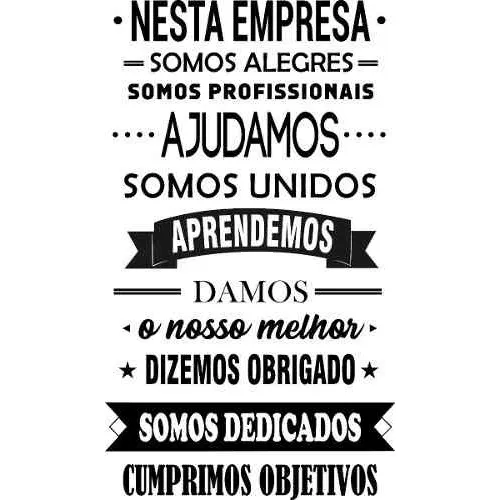 Adesivo Decorativo Parede Frase Motivacional Nesta Empresa Cor Preto Foto 1