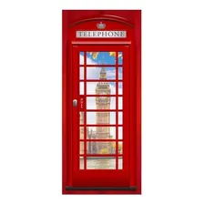 Adesivo Decorativo Porta Cabine Telefonica Londres Big Ben Foto mini 2