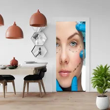 Adesivo Decorativo Porta Clínica Estética Beleza Cor Colorido Foto mini 3