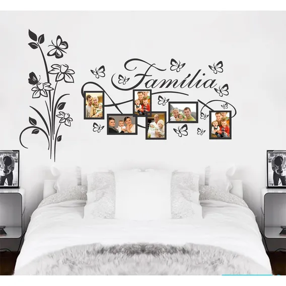 Adesivo Decorativo Porta Retratos E Floral Om Borboletas Foto 1