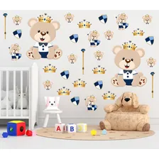 Adesivo Decorativo Quarto Menino Ursinho Urso Realeza Azul Foto mini 2