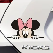 Adesivo Disney Mickey Minnie Carro Moto Notebook Geladeira Cor Minnie Laço Rosa Foto mini 3