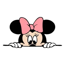 Adesivo Disney Mickey Minnie Carro Moto Notebook Geladeira Cor Minnie Laço Rosa Foto mini 1