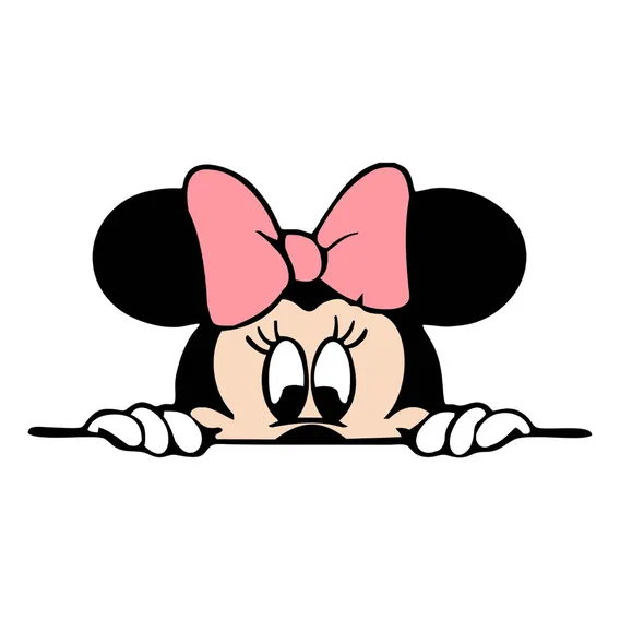Adesivo Disney Mickey Minnie Carro Moto Notebook Geladeira Cor Minnie Laço Rosa Foto 1