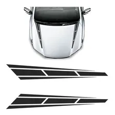 Adesivo Do Capô Faixa Carro Tuning Decorativo Universal Cor Preto Foto  mini 1