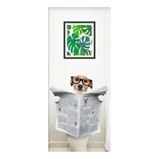 Adesivo Envelopamento Decorativo De Porta Cachorro Banheiro Foto  mini 1