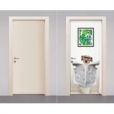Adesivo Envelopamento Decorativo De Porta Cachorro Banheiro Foto mini  2