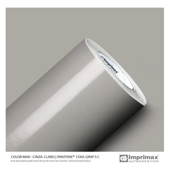 Adesivo Envelopamento Móveis Lavável Cinza Claro 1mx50cm Cor Envelopamento Cinza claro Fosco Imprimax Foto 1