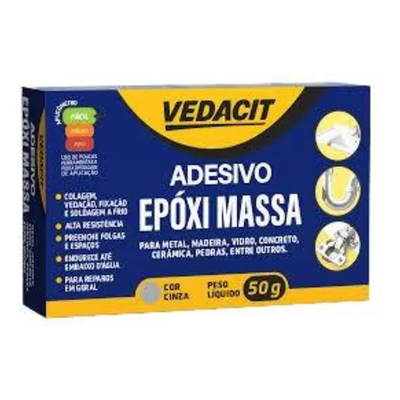 Adesivo Epoxi Massa 50g Vedacit Foto 1