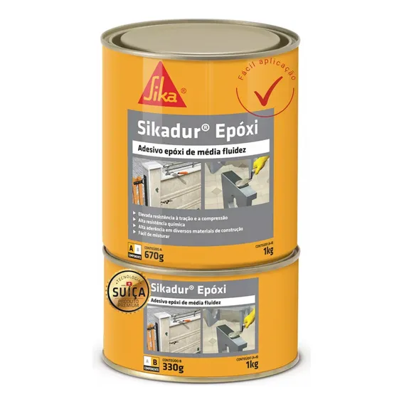 Adesivo Ep贸xi Sikadur Ep贸xi (lata 1kg) - Sika Foto 1