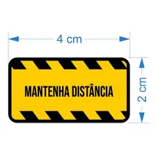 Adesivo Etiqueta De Sinalização Mantenha Distância 4x2cm Foto mini 2