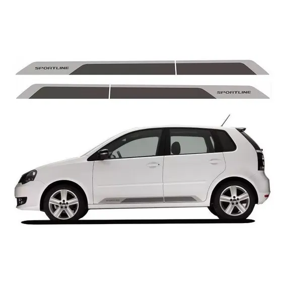 Adesivo Faixa Lateral Para Volks Polo Sportline 2014 14037 Foto 1