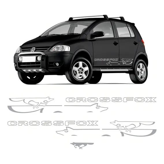 Adesivo Faixa Lateral Volkswagen Crossfox 2008 Prata Foto 1