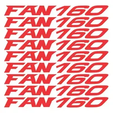 Adesivo Fan 160 Roda Kit Com 8 Adesivos 20x2cm Vermelho Foto mini 1