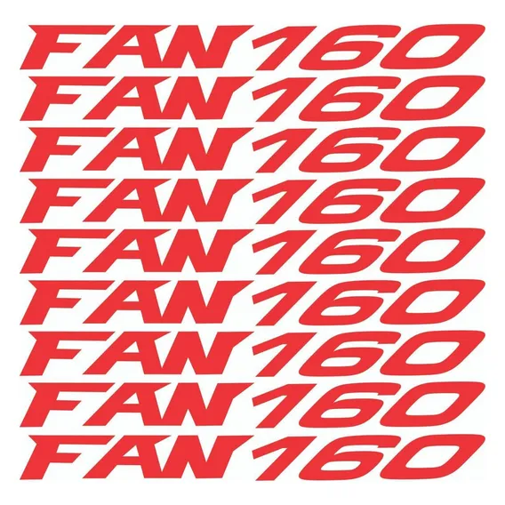 Adesivo Fan 160 Roda Kit Com 8 Adesivos 20x2cm Vermelho Foto 1