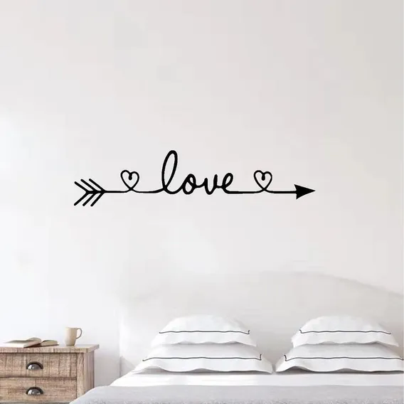 Adesivo Frase Love Para Quarto, Casal, Bebê, Decorativo Cor Preto Foto 1