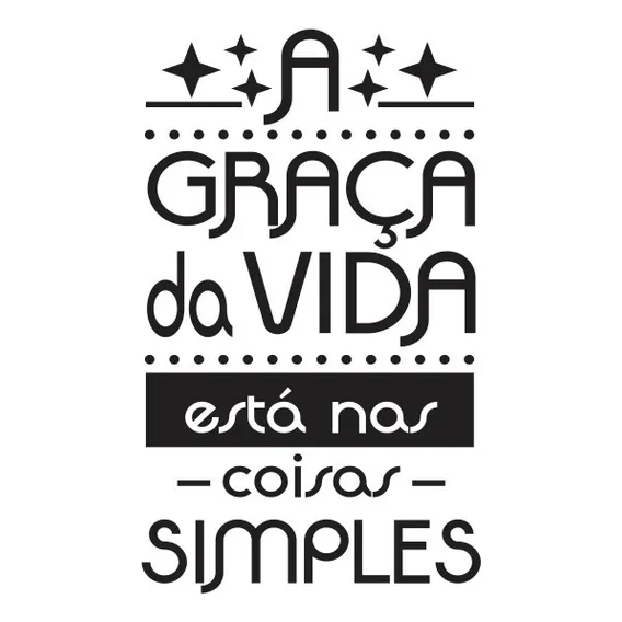 Adesivo Frase Parede Graça Da Vida Coisa Simples 75cm X 45cm Cor Preto Fosco Foto 1