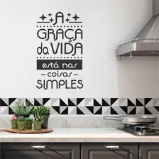 Adesivo Frase Parede Graça Da Vida Coisa Simples 75cm X 45cm Cor Preto Fosco Foto mini 2