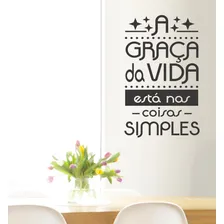 Adesivo Frase Parede Graça Da Vida Coisa Simples 75cm X 45cm Cor Preto Fosco Foto mini 4