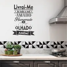 Adesivo Frase Parede Livrai-me De Todo O Mal - 62cm X 45cm Cor Preto Fosco Foto mini 2