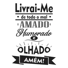 Adesivo Frase Parede Livrai-me De Todo O Mal - 62cm X 45cm Cor Preto Fosco Foto mini 1