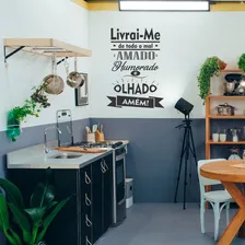 Adesivo Frase Parede Livrai-me De Todo O Mal - 62cm X 45cm Cor Preto Fosco Foto mini 4