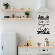 Adesivo Frase Parede Livrai-me De Todo O Mal - 62cm X 45cm Cor Preto Fosco Foto mini 3