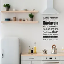 Adesivo Frase Parede O Amor É Paciente E Bondoso 72cm X 46cm Cor Preto Fosco Foto mini 2