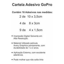 Adesivo Gopro Cartela Com 16 Adesivos Cor Fundo Branco Foto mini 2