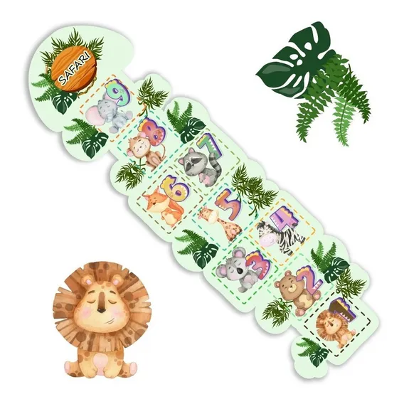 Adesivo Infantil Amarelinha Criança Safari 170x50 Cor Colorido Foto 1