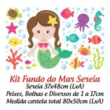 Adesivo Infantil Para Box Banheiro Fundo Do Mar Sereia Foto mini  2